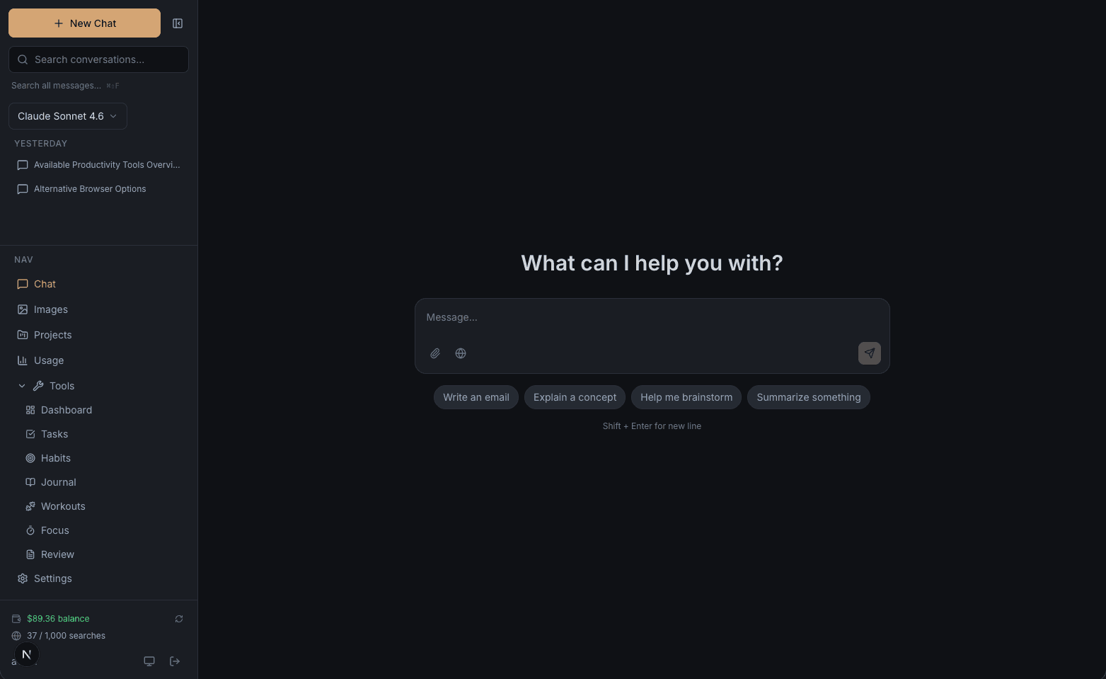 Chat interface screenshot